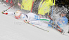 Federica Brignone of Italy crashing in first run of women giant slalom race of Audi FIS Alpine skiing World cup in Ofterschwang, Germany. Women giant slalom race of Audi FIS Alpine skiing World cup was held in Ofterschwang, Germany, on Saturday, 3rd of March 2012.
