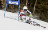 Viktoria Rebensburg of Germany skiing in first run of women giant slalom race of Audi FIS Alpine skiing World cup in Ofterschwang, Germany. Women giant slalom race of Audi FIS Alpine skiing World cup was held in Ofterschwang, Germany, on Saturday, 3rd of March 2012.
