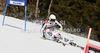 Viktoria Rebensburg of Germany skiing in first run of women giant slalom race of Audi FIS Alpine skiing World cup in Ofterschwang, Germany. Women giant slalom race of Audi FIS Alpine skiing World cup was held in Ofterschwang, Germany, on Saturday, 3rd of March 2012.

