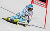 Tanja Poutiainen of Finland skiing in first run of women giant slalom race of Audi FIS Alpine skiing World cup in Ofterschwang, Germany. Women giant slalom race of Audi FIS Alpine skiing World cup was held in Ofterschwang, Germany, on Saturday, 3rd of March 2012.
