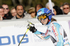 Fifth placed Tanja Poutiainen of Finland reacts in finish of second run of women giant slalom race of Audi FIS Alpine skiing World cup in Ofterschwang, Germany. Women giant slalom race of Audi FIS Alpine skiing World cup was held in Ofterschwang, Germany, on Saturday, 3rd of March 2012.
