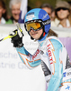 Fifth placed Tanja Poutiainen of Finland reacts in finish of second run of women giant slalom race of Audi FIS Alpine skiing World cup in Ofterschwang, Germany. Women giant slalom race of Audi FIS Alpine skiing World cup was held in Ofterschwang, Germany, on Saturday, 3rd of March 2012.
