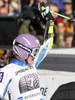 Third placed Tina Maze of Slovenia reacts in finish of second run of women giant slalom race of Audi FIS Alpine skiing World cup in Ofterschwang, Germany. Women giant slalom race of Audi FIS Alpine skiing World cup was held in Ofterschwang, Germany, on Saturday, 3rd of March 2012.
