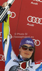 Third placed Tina Maze of Slovenia celebrates her medal won in women giant slalom race of Audi FIS Alpine skiing World cup in Ofterschwang, Germany. Women giant slalom race of Audi FIS Alpine skiing World cup was held in Ofterschwang, Germany, on Saturday, 3rd of March 2012.
