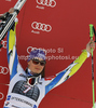 Third placed Tina Maze of Slovenia celebrates her medal won in women giant slalom race of Audi FIS Alpine skiing World cup in Ofterschwang, Germany. Women giant slalom race of Audi FIS Alpine skiing World cup was held in Ofterschwang, Germany, on Saturday, 3rd of March 2012.
