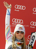 Second placed Lindsey Vonn of USA celebrates her medal won in women giant slalom race of Audi FIS Alpine skiing World cup in Ofterschwang, Germany. Women giant slalom race of Audi FIS Alpine skiing World cup was held in Ofterschwang, Germany, on Saturday, 3rd of March 2012.
