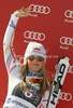Second placed Lindsey Vonn of USA celebrates her medal won in women giant slalom race of Audi FIS Alpine skiing World cup in Ofterschwang, Germany. Women giant slalom race of Audi FIS Alpine skiing World cup was held in Ofterschwang, Germany, on Saturday, 3rd of March 2012.
