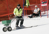 Preparing the track for women giant slalom race of Audi FIS Alpine skiing World cup in Ofterschwang, Germany. Women giant slalom race of Audi FIS Alpine skiing World cup was held in Ofterschwang, Germany, on Saturday, 3rd of March 2012.
