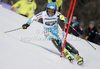Tanja Poutiainen of Finland skiing in first run of women slalom race of Audi FIS Alpine skiing World cup in Ofterschwang, Germany. Women slalom race of Audi FIS Alpine skiing World cup was held in Ofterschwang, Germany, on Sunday, 4th of March 2012.
