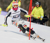 Christina Geiger of Germany skiing in first run of women slalom race of Audi FIS Alpine skiing World cup in Ofterschwang, Germany. Women slalom race of Audi FIS Alpine skiing World cup was held in Ofterschwang, Germany, on Sunday, 4th of March 2012.
