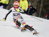 Christina Geiger of Germany skiing in first run of women slalom race of Audi FIS Alpine skiing World cup in Ofterschwang, Germany. Women slalom race of Audi FIS Alpine skiing World cup was held in Ofterschwang, Germany, on Sunday, 4th of March 2012.
