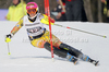 Marie-Michele Gagnon of Canada skiing in first run of women slalom race of Audi FIS Alpine skiing World cup in Ofterschwang, Germany. Women slalom race of Audi FIS Alpine skiing World cup was held in Ofterschwang, Germany, on Sunday, 4th of March 2012.
