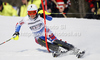 Nastasia Noens of France skiing in first run of women slalom race of Audi FIS Alpine skiing World cup in Ofterschwang, Germany. Women slalom race of Audi FIS Alpine skiing World cup was held in Ofterschwang, Germany, on Sunday, 4th of March 2012.
