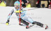 Mikaela Shiffrin of USA skiing in first run of women slalom race of Audi FIS Alpine skiing World cup in Ofterschwang, Germany. Women slalom race of Audi FIS Alpine skiing World cup was held in Ofterschwang, Germany, on Sunday, 4th of March 2012.
