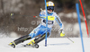 Emelie Wikstroem of Sweden skiing in first run of women slalom race of Audi FIS Alpine skiing World cup in Ofterschwang, Germany. Women slalom race of Audi FIS Alpine skiing World cup was held in Ofterschwang, Germany, on Sunday, 4th of March 2012.
