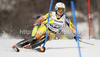 Erin Mielzynski of Canada skiing in first run of women slalom race of Audi FIS Alpine skiing World cup in Ofterschwang, Germany. Women slalom race of Audi FIS Alpine skiing World cup was held in Ofterschwang, Germany, on Sunday, 4th of March 2012.
