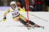 Erin Mielzynski of Canada skiing in first run of women slalom race of Audi FIS Alpine skiing World cup in Ofterschwang, Germany. Women slalom race of Audi FIS Alpine skiing World cup was held in Ofterschwang, Germany, on Sunday, 4th of March 2012.
