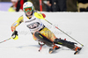 Erin Mielzynski of Canada skiing in first run of women slalom race of Audi FIS Alpine skiing World cup in Ofterschwang, Germany. Women slalom race of Audi FIS Alpine skiing World cup was held in Ofterschwang, Germany, on Sunday, 4th of March 2012.
