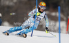 Resi Stiegler of USA skiing in first run of women slalom race of Audi FIS Alpine skiing World cup in Ofterschwang, Germany. Women slalom race of Audi FIS Alpine skiing World cup was held in Ofterschwang, Germany, on Sunday, 4th of March 2012.
