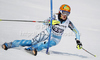 Resi Stiegler of USA skiing in first run of women slalom race of Audi FIS Alpine skiing World cup in Ofterschwang, Germany. Women slalom race of Audi FIS Alpine skiing World cup was held in Ofterschwang, Germany, on Sunday, 4th of March 2012.
