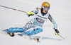 Resi Stiegler of USA skiing in first run of women slalom race of Audi FIS Alpine skiing World cup in Ofterschwang, Germany. Women slalom race of Audi FIS Alpine skiing World cup was held in Ofterschwang, Germany, on Sunday, 4th of March 2012.
