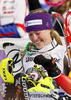 Winner Erin Mielzynski of Canada in finish of second run of women slalom race of Audi FIS Alpine skiing World cup in Ofterschwang, Germany. Women slalom race of Audi FIS Alpine skiing World cup was held in Ofterschwang, Germany, on Sunday, 4th of March 2012.
