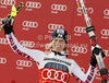 Third placed Marlies Schild of Austria celebrates her medal won in women slalom race of Audi FIS Alpine skiing World cup in Ofterschwang, Germany. Women slalom race of Audi FIS Alpine skiing World cup was held in Ofterschwang, Germany, on Sunday, 4th of March 2012.

