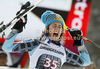 Second placed Resi Stiegler of USA celebrates her medal won in women slalom race of Audi FIS Alpine skiing World cup in Ofterschwang, Germany. Women slalom race of Audi FIS Alpine skiing World cup was held in Ofterschwang, Germany, on Sunday, 4th of March 2012.
