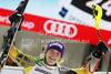 Winner Erin Mielzynski of Canada celebrates her medal won in women slalom race of Audi FIS Alpine skiing World cup in Ofterschwang, Germany. Women slalom race of Audi FIS Alpine skiing World cup was held in Ofterschwang, Germany, on Sunday, 4th of March 2012.
