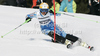 Anna Swenn-Larsson of Sweden skiing in first run of women slalom race of Audi FIS Alpine skiing World cup in Ofterschwang, Germany. Women slalom race of Audi FIS Alpine skiing World cup was held in Ofterschwang, Germany, on Sunday, 4th of March 2012.
