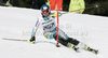 Sanni Leinonen of Finland skiing in first run of women slalom race of Audi FIS Alpine skiing World cup in Ofterschwang, Germany. Women slalom race of Audi FIS Alpine skiing World cup was held in Ofterschwang, Germany, on Sunday, 4th of March 2012.
