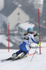 Anne-Sophie Barthet of France skiing in second run of women slalom race of Audi FIS Alpine skiing World cup in Ofterschwang, Germany. Women slalom race of Audi FIS Alpine skiing World cup was held in Ofterschwang, Germany, on Sunday, 4th of March 2012.

