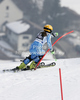 Therese Borssen of Sweden skiing in second run of women slalom race of Audi FIS Alpine skiing World cup in Ofterschwang, Germany. Women slalom race of Audi FIS Alpine skiing World cup was held in Ofterschwang, Germany, on Sunday, 4th of March 2012.
