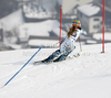 Resi Stiegler of USA skiing in second run of women slalom race of Audi FIS Alpine skiing World cup in Ofterschwang, Germany. Women slalom race of Audi FIS Alpine skiing World cup was held in Ofterschwang, Germany, on Sunday, 4th of March 2012.
