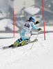 Tanja Poutiainen of Finland skiing in second run of women slalom race of Audi FIS Alpine skiing World cup in Ofterschwang, Germany. Women slalom race of Audi FIS Alpine skiing World cup was held in Ofterschwang, Germany, on Sunday, 4th of March 2012.
