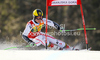 Marcel Hirscher of Austria skiing in first run of men giant slalom race of Audi FIS Alpine skiing World cup in Kranjska Gora, Slovenia. Men slalom race of Audi FIS Alpine skiing World cup was held in Kranjska Gora, Slovenia, on Saturday, 10th of March 2012.
