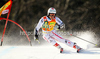 Philipp Schoerghofer of Austria skiing in first run of men giant slalom race of Audi FIS Alpine skiing World cup in Kranjska Gora, Slovenia. Men slalom race of Audi FIS Alpine skiing World cup was held in Kranjska Gora, Slovenia, on Saturday, 10th of March 2012.
