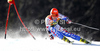 Cyprien Richard of France skiing in first run of men giant slalom race of Audi FIS Alpine skiing World cup in Kranjska Gora, Slovenia. Men slalom race of Audi FIS Alpine skiing World cup was held in Kranjska Gora, Slovenia, on Saturday, 10th of March 2012.
