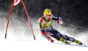 Ivica Kostelic of Croatia skiing in first run of men giant slalom race of Audi FIS Alpine skiing World cup in Kranjska Gora, Slovenia. Men slalom race of Audi FIS Alpine skiing World cup was held in Kranjska Gora, Slovenia, on Saturday, 10th of March 2012.
