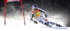 Felix Neureuther of Germany skiing in first run of men giant slalom race of Audi FIS Alpine skiing World cup in Kranjska Gora, Slovenia. Men slalom race of Audi FIS Alpine skiing World cup was held in Kranjska Gora, Slovenia, on Saturday, 10th of March 2012.
