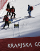 Florian Eisath of Italy is taking down by rescue service after crashing in second run of men giant slalom race of Audi FIS Alpine skiing World cup in Kranjska Gora, Slovenia. Men slalom race of Audi FIS Alpine skiing World cup was held in Kranjska Gora, Slovenia, on Saturday, 10th of March 2012.
