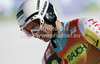 Marcus Sandell of Finland reacts in finish of second run of men giant slalom race of Audi FIS Alpine skiing World cup in Kranjska Gora, Slovenia. Men slalom race of Audi FIS Alpine skiing World cup was held in Kranjska Gora, Slovenia, on Saturday, 10th of March 2012.
