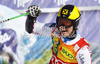 Third placed Marcel Hirscher of Austria reacts in finish of second run of men giant slalom race of Audi FIS Alpine skiing World cup in Kranjska Gora, Slovenia. Men slalom race of Audi FIS Alpine skiing World cup was held in Kranjska Gora, Slovenia, on Saturday, 10th of March 2012.
