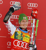 Third placed Marcel Hirscher of Austria celebrates his medal won in men giant slalom race of Audi FIS Alpine skiing World cup in Kranjska Gora, Slovenia. Men slalom race of Audi FIS Alpine skiing World cup was held in Kranjska Gora, Slovenia, on Saturday, 10th of March 2012.
