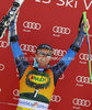 Winner Ted Ligety of USA celebrates his medal won in men giant slalom race of Audi FIS Alpine skiing World cup in Kranjska Gora, Slovenia. Men slalom race of Audi FIS Alpine skiing World cup was held in Kranjska Gora, Slovenia, on Saturday, 10th of March 2012.
