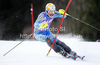 Andre Myhrer of Sweden skiing in first run of men slalom race of Audi FIS Alpine skiing World cup in Kranjska Gora, Slovenia. Men slalom race of Audi FIS Alpine skiing World cup was held in Kranjska Gora, Slovenia, on Sunday, 11th of March 2012.
