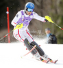 Benjamin Raich of Austria skiing in first run of men slalom race of Audi FIS Alpine skiing World cup in Kranjska Gora, Slovenia. Men slalom race of Audi FIS Alpine skiing World cup was held in Kranjska Gora, Slovenia, on Sunday, 11th of March 2012.
