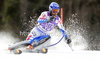 Jean-Baptiste Grange of France skiing in first run of men slalom race of Audi FIS Alpine skiing World cup in Kranjska Gora, Slovenia. Men slalom race of Audi FIS Alpine skiing World cup was held in Kranjska Gora, Slovenia, on Sunday, 11th of March 2012.
