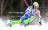 Mitja Valencic of Slovenia skiing in first run of men slalom race of Audi FIS Alpine skiing World cup in Kranjska Gora, Slovenia. Men slalom race of Audi FIS Alpine skiing World cup was held in Kranjska Gora, Slovenia, on Sunday, 11th of March 2012.
