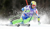 Mitja Valencic of Slovenia skiing in first run of men slalom race of Audi FIS Alpine skiing World cup in Kranjska Gora, Slovenia. Men slalom race of Audi FIS Alpine skiing World cup was held in Kranjska Gora, Slovenia, on Sunday, 11th of March 2012.
